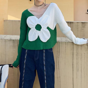 Stilla | Blomstret Sweater Med V-Udskæring Til Damer Online Hot Salg