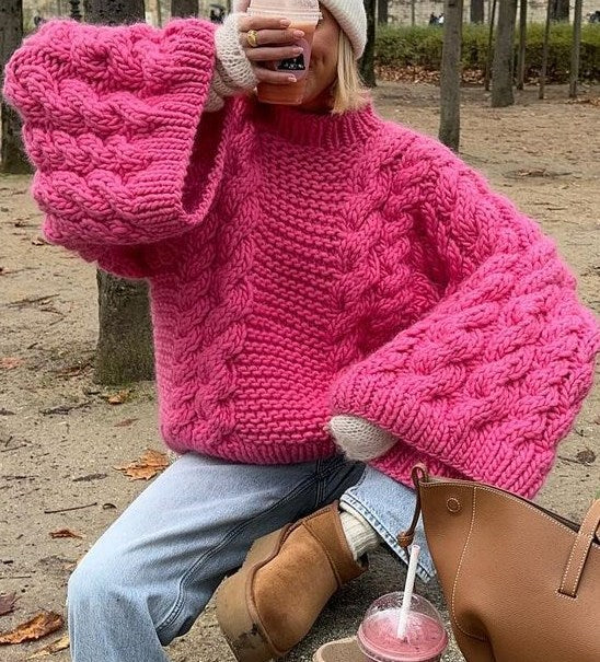 Stilla | Groft Fletmønsterstrikpullover Levere