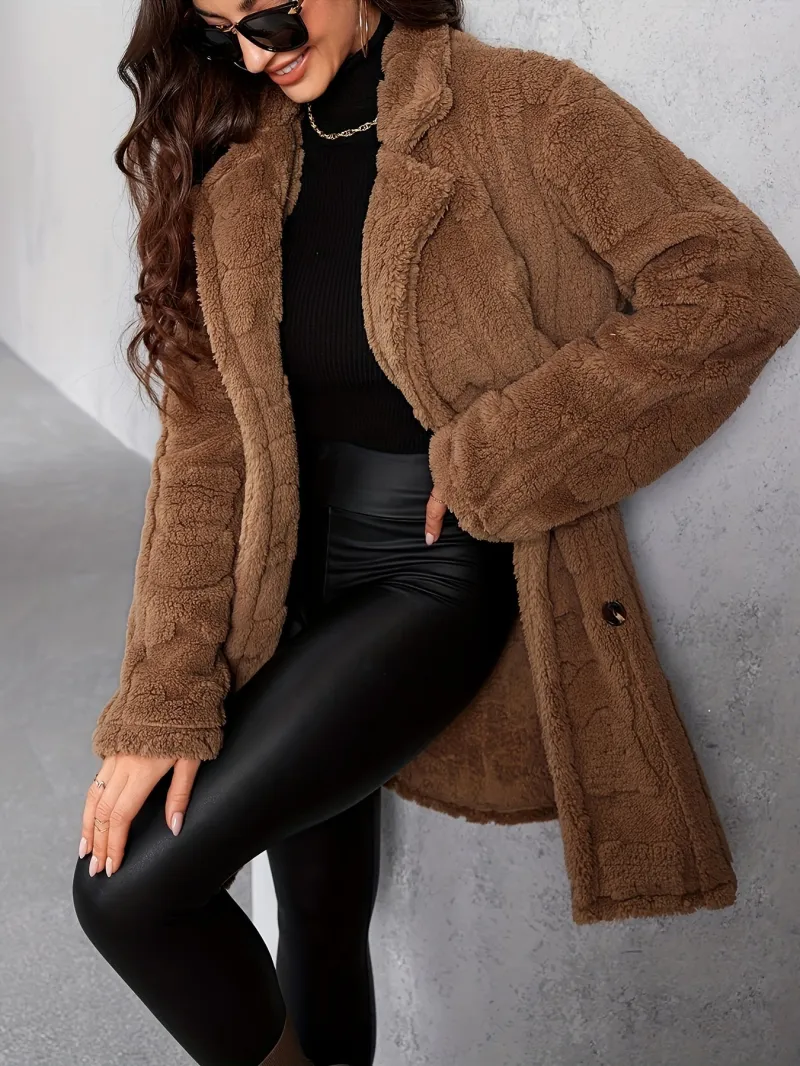 Stilla | Elegant Dame Brun Pelsjakke